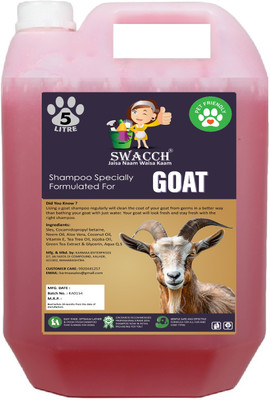swacch Goat Shampoo I Soft & Shine Hair Shampoo For Goat Conditioning Strawberry Dog Shampoo(5 L)