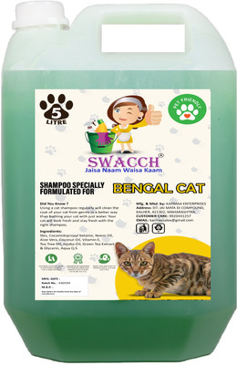 swacch Bengal Cat Shampoo I Smooth & Shine I Fresh Fragrance Conditioning Neem Alovera Cat Shampoo(5 L)