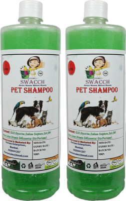 swacch Pet Shampoo + Rubber Spike Ball Chew Toy Combo Pack Conditioning Neem Alovera Dog Shampoo(2 L)