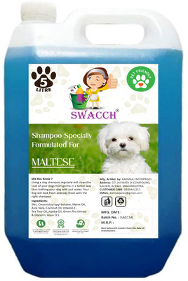 swacch Maltese Dog Shampoo I Puppy Safe Shampoo I Shine and Smooth Hair Conditioning Lavender Dog Shampoo(5 L)