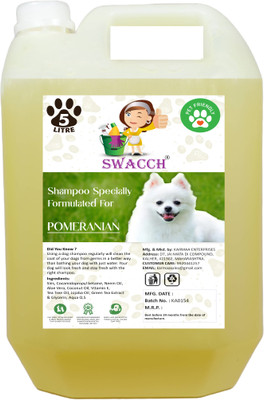 swacch Pomeranian Dog Shampoo I Puppy Safe Shampoo I Shine and Smooth Hair Conditioning Lemon Dog Shampoo(5 L)