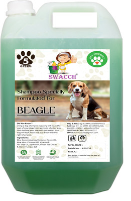 swacch Beagle Dog Shampoo I Puppy Safe Shampoo I Shine and Smooth Hair Conditioning Neem Alovera Dog Shampoo(5 L)