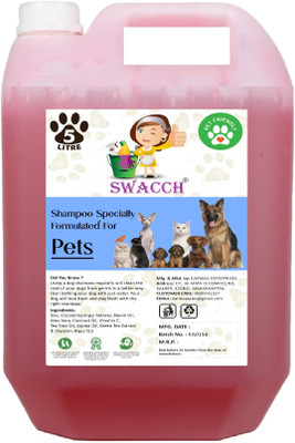 swacch Pet Shampoo I Puppy Safe Shampoo I Shine and Smooth Hair Conditioning Jasmine Dog Shampoo(5 L)