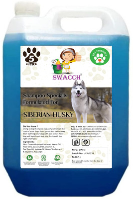 swacch Siberian Husky Dog Shampoo I Puppy Safe Shampoo I Shine and Smooth Hair Conditioning Lavender Dog Shampoo(5 L)