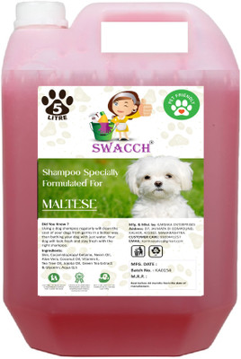 swacch Maltese Dog Shampoo I Puppy Safe Shampoo I Shine and Smooth Hair Conditioning Jasmine Dog Shampoo(5 L)