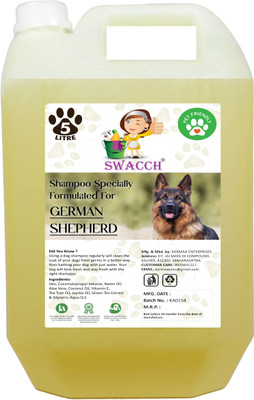 swacch German Shepherd Dog Shampoo I Puppy Safe Shampoo I Shine and Smooth Hair Conditioning Lemon Dog Shampoo(5 L)