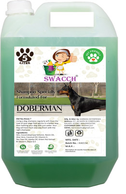 swacch Doberman Dog Shampoo I Puppy Safe Shampoo I Shine and Smooth Hair Conditioning Neem Alovera Dog Shampoo(5 L)