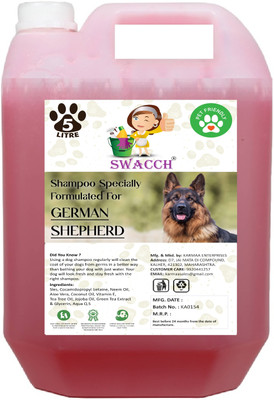 swacch German Shepherd Dog Shampoo I Puppy Safe Shampoo I Shine and Smooth Hair Conditioning Strawberry Dog Shampoo(5 L)