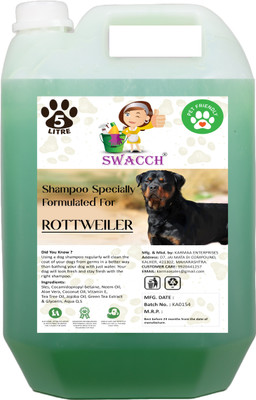 swacch Rottweiler Dog Shampoo I Puppy Safe Shampoo I Shine and Smooth Hair Conditioning Neem Alovera Dog Shampoo(5 L)