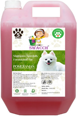 swacch Pomeranian Dog Shampoo I Puppy Safe Shampoo I Shine and Smooth Hair Conditioning Jasmine Dog Shampoo(5 L)
