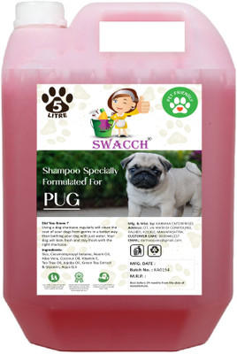 swacch Pug Dog Shampoo I Puppy Safe Shampoo I Shine and Smooth Hair Conditioning Strawberry Dog Shampoo(5 L)