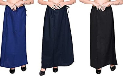 ANANT CREATION COTTON PETTICOAT SKY BLUE NEVY BLUE BLACK Cotton Blend Petticoat(Free)