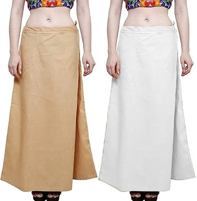 ANANT CREATION WhiteBeigefree Pure Cotton Petticoat(Free)