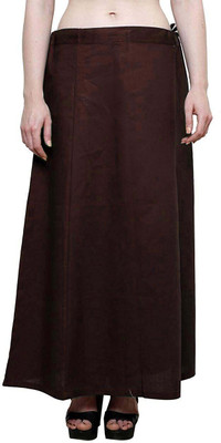 SATAK Women Cotton Petticoat /Inskirt Saree Petticoat Solid Brown Petticoat Pure Cotton Petticoat(Free)