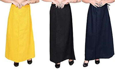 ANANT CREATION COTTON PETTICOAT YELLOW BLACK DARK BLUE Cotton Blend Petticoat(Free)