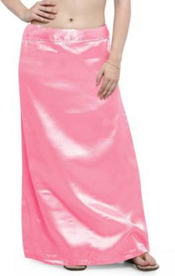 Evafasion Baby Pink Satin Silk Petticoat Free Size Pure Silk, Pure Satin Petticoat(Free)