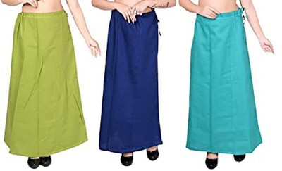 ANANT CREATION COTTON PETTICOAT MEHNDI, ROYAL BLUE, DISTEMPER GREEN Cotton Blend Petticoat(Free)