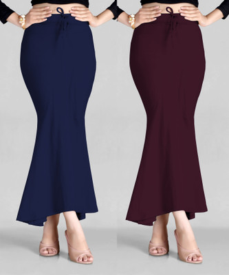 MEHRAROO BLUE TO PURPLE PETTICOAT COMBO (S) Lycra Blend Petticoat(S)