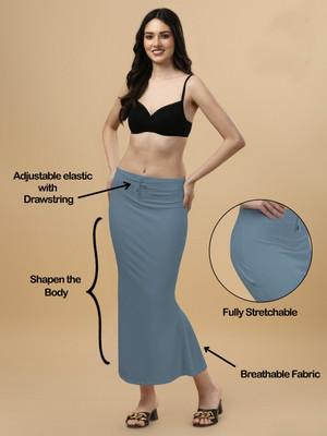Woo THiNG Plain Color Saree Shapewear women Lycra Blend Petticoat(M)