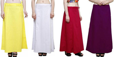 YELLOW-WHITE-RANI-JAMUNI Pure Cotton Petticoat(Medium)