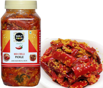 Daily Food Banarasi Masala Homemade Organic Red Chilli Pickle Bharwan Red Chilli Pickle(400 g)