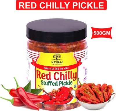 NATRAJ The Right Choice Stuffed Red Chilly Pickle Banarasi 500 gm Lal Mirch Mirchi ka Achar masaledar Red Chilli Pickle(500 g)