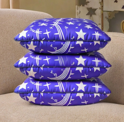 LIPONOS LUXURY Polyester Fibre Abstract Sleeping Pillow Pack of 3(Blue)