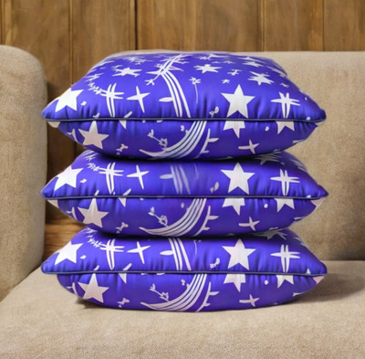 LIPONOS LUXURY Polyester Fibre Abstract Sleeping Pillow Pack of 3(Blue)