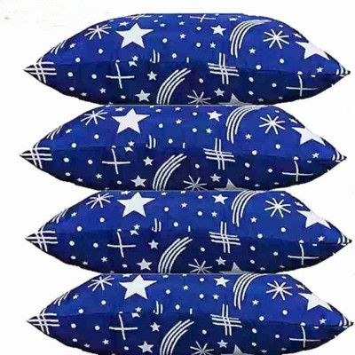 fulffystyl luxury Cotton Abstract, Solid Sleeping Pillow Pack of 4(Blue)