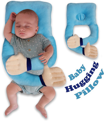 Babesite Cotton Baby Pillow Pack of 1 Solid Baby Huggable Pillow(Sky-Blue)