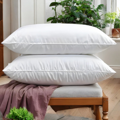 LIPONOS LUXURY Polyester Fibre Solid Sleeping Pillow Pack of 2(White)