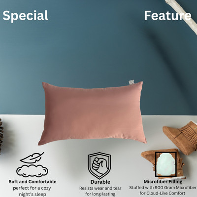 Siroki Microfiber Sleeping Pillow for Home Soft Fluffy 17x27 Inch Caspur Pillow Microfibre Solid Sleeping Pillow Pack of 1(Peach)