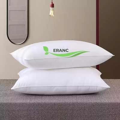 ERANC LUXURY Polyester Fibre Abstract Sleeping Pillow Pack of 2(White)