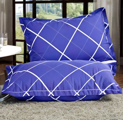 LIPONOS LUXURY Polyester Fibre Abstract Sleeping Pillow Pack of 2(Blue)
