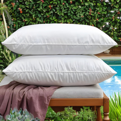 LIPONOS LUXURY Polyester Fibre Solid Sleeping Pillow Pack of 2(White)