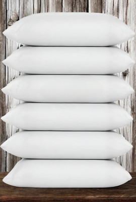 LIPONOS LUXURY Polyester Fibre Solid Sleeping Pillow Pack of 6(White)