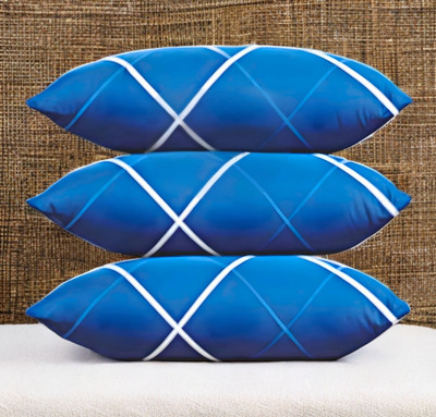 EIRINI LUXURY Microfibre Abstract Sleeping Pillow Pack of 3(Blue)
