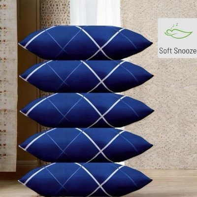 SOFT SNOOZE Soft Luxury Microfibre Abstract Sleeping Pillow Pack of 5(Blue)
