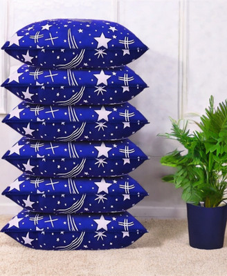 LIPONOS Polyester Fibre Sleeping Pillow Pack of 6 Solid LUXURY(Blue)