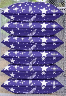 LIPONOS LUXURY Polyester Fibre Abstract Sleeping Pillow Pack of 6(Blue)