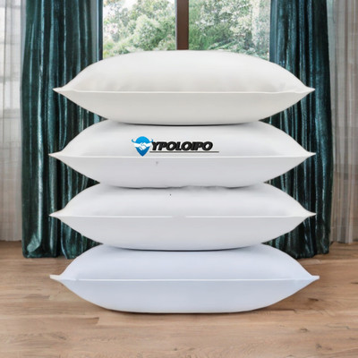 LIPONOS LUXURY Polyester Fibre Solid Sleeping Pillow Pack of 4(White)