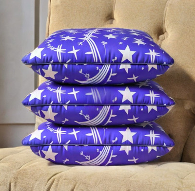 LIPONOS LUXURY Polyester Fibre Abstract Sleeping Pillow Pack of 3(Blue)