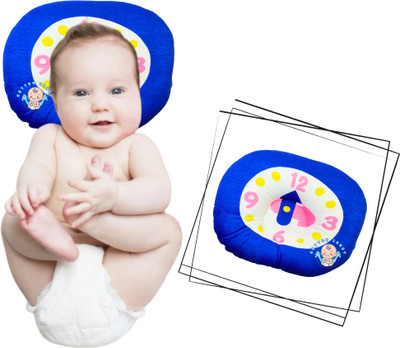 Kotton Candy Cotton Printed, Baby Head Shaping Takiya Soft Pillow Infant Polyester Fibre Alphanumeric Baby Pillow Pack of 1(Blue)