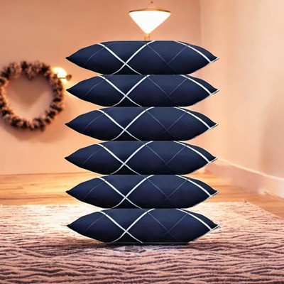 Cozy Palace Microfibre Sleeping Pillow Pack of 6 Solid(Blue)