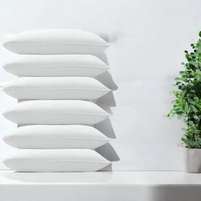 Cozy Palace Microfibre Sleeping Pillow Pack of 6 Solid(White)