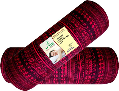 ACTOS Microfibre Abstract Bolster Pack of 2(Maroon)