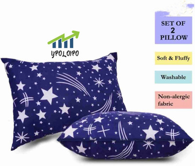 YPOLOIPO LUXURY Polyester Fibre Solid Sleeping Pillow Pack of 2(Blue)