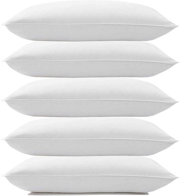 THE COSMO Rectangle Polyester Fibre Solid Sleeping Pillow Pack of 5(White)
