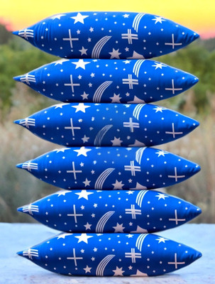 LIPONOS LUXURY Polyester Fibre Solid Sleeping Pillow Pack of 6(Blue)