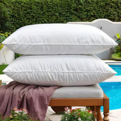 LIPONOS LUXURY Polyester Fibre Solid Sleeping Pillow Pack of 2(White)